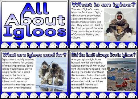 Free Printable Igloos information posters for Teaching Geography