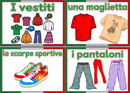 Free Printable Italian Clothes Vocabulary Cards