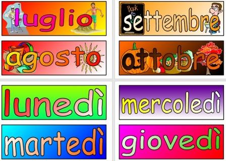 Free Printable Italian Vocabulary Months and Days of the Week