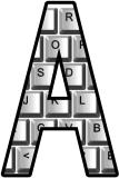 Free printable computer keyboard background lettering sets and border for classroom display.