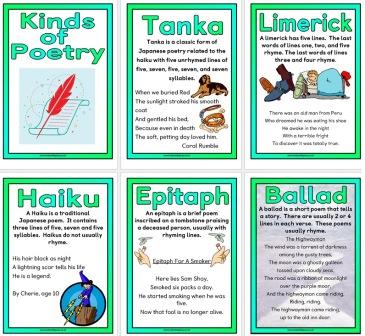 Free Printable Kinds of Poetry Teaching Resource