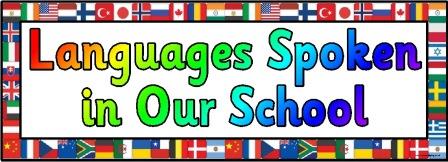 Free Printable Languages Spoken in Our School Banner