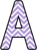 Free printable lavender chevron background instant display digital lettering sets for classroom display.