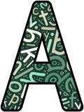 Dark Green letters background free printable instant display lettering sets for classroom display.