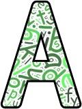 Green letters background free printable instant display lettering sets for classroom display.