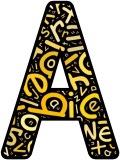 Yellow letters background free printable instant display lettering sets for classroom display.