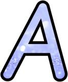 Light blue glittery background cursive letters for classroom display.