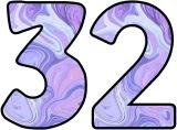 Free printable digital classroom display lettering sets with purple paint swirl, marbling effect background.