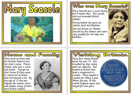 Free printable Mary Seacole Biography Display Posters