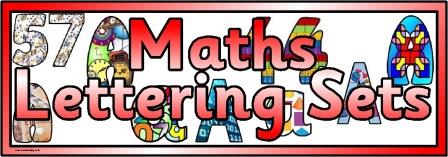 Free printable maths themed backgrounds digital lettering sets for classroom display, bulletin boards or scrapbooking