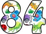 Free printable Mini Beasts, Cartoon Insects background classroom display lettering sets.