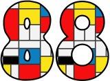Free printable Mondrian inspired instant display lettering sets for classroom display.