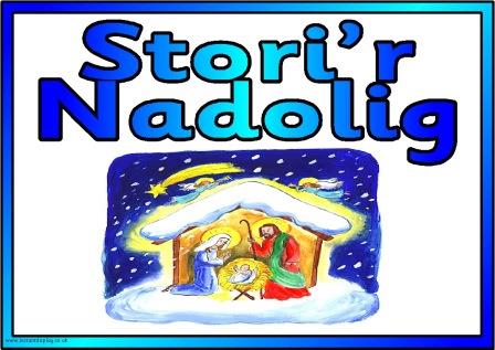 Free printable Nativity story in Welsh posters. Stori'r Nadolig posters, free to print for classroom, church and Sunday School display.