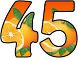 Lettering sets for classroom display featuring an orange fruit background image.