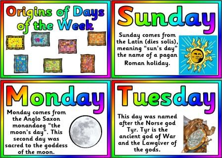 Free Printable Origins of the Days of the Week