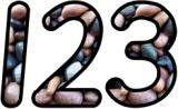 Printable cursive lettering pebbles numbers