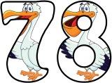 Cartoon Pelican background instant display lettering sets for classroom display.