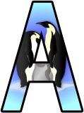 Penguin background display letters to print