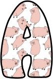 Free printable Pigs background instant display lettering sets for classroom display.