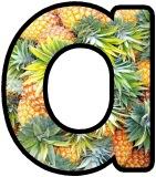 Free printable instant display lettering sets with a Pineapple background.
