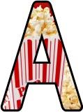 Free printable popcorn display lettering sets for classroom bulletin board display.