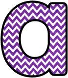 Free printable purple chevron background instant display digital lettering sets for classroom display.