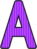 Free printable purple striped background instant display digital lettering sets for classroom bulletin board display.