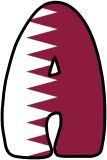 Free printable flag of Qatar background digital lettering sets for classroom display.