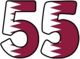 Free printable flag of Qatar background digital lettering sets for classroom display.
