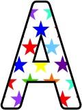 Rainbow stars pattern free instant display digital lettering sets for classroom display.