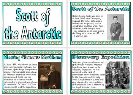 Free Scott of the Antarctic Explorer Information Posters for Classroom Display