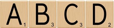 Free printable instant display digital lettering set with a scrabble tiles theme.  Also includes numbers and symbols.  