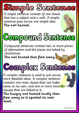 Types of sentences free poster download