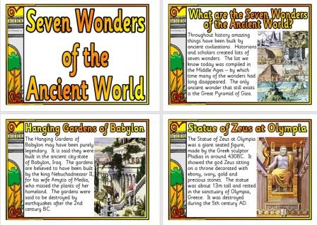 Free Printable Seven Wonders of the Ancient World Posters