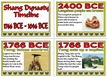 Free Printable Shang Dynasty Timeline Posters