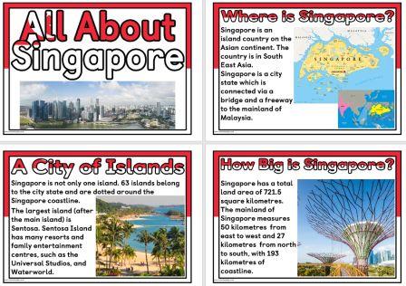 Free printable teaching geography fact cards all about singapore