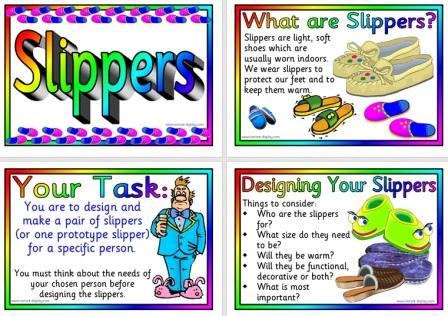 Free Printable Design a Pair of Slippers Task for Children