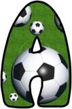 Free printable Soccer ball background instant display digital lettering sets for classroom display.