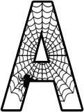 Spider web background printable lettering sets