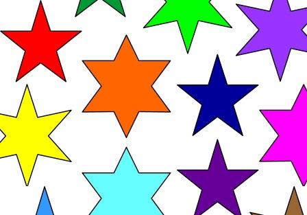 Free printable bulletin display board accents.  Coloured stars.  Can change the size of the stars or print as they are.  Huge choice of colours, also available in metallic and glitter backgrounds.