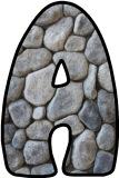 Stone background Stoneage free printable instant display lettering sets for classroom bulletin board displays.