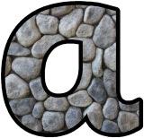 Printable Stone background lower case lettering sets, display letters alphabet for classroom display.