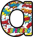 Free printable superheroes, comic strip words, onomatopoeia lettering sets.  Great for classroom bulletin board displays on comics, superheroes or for birthday banners etc.