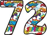 Free printable superheroes, comic strip words, onomatopoeia lettering sets.  Great for classroom bulletin board displays on comics, superheroes or for birthday banners etc.