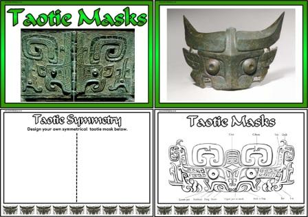 Free Printable Taotie Masks Worksheets and Posters