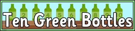 Free printable Ten Green Bottles Banner for classroom display
