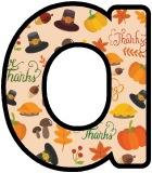 Free printable instant display lettering sets with a Thanksgiving themed background.