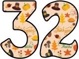 Free printable instant display lettering sets with a Thanksgiving themed background.