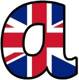 Lowercase printable UK flag letters