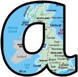 Free printable map of the UK background instant display lettering sets for classroom bulletin board displays.
